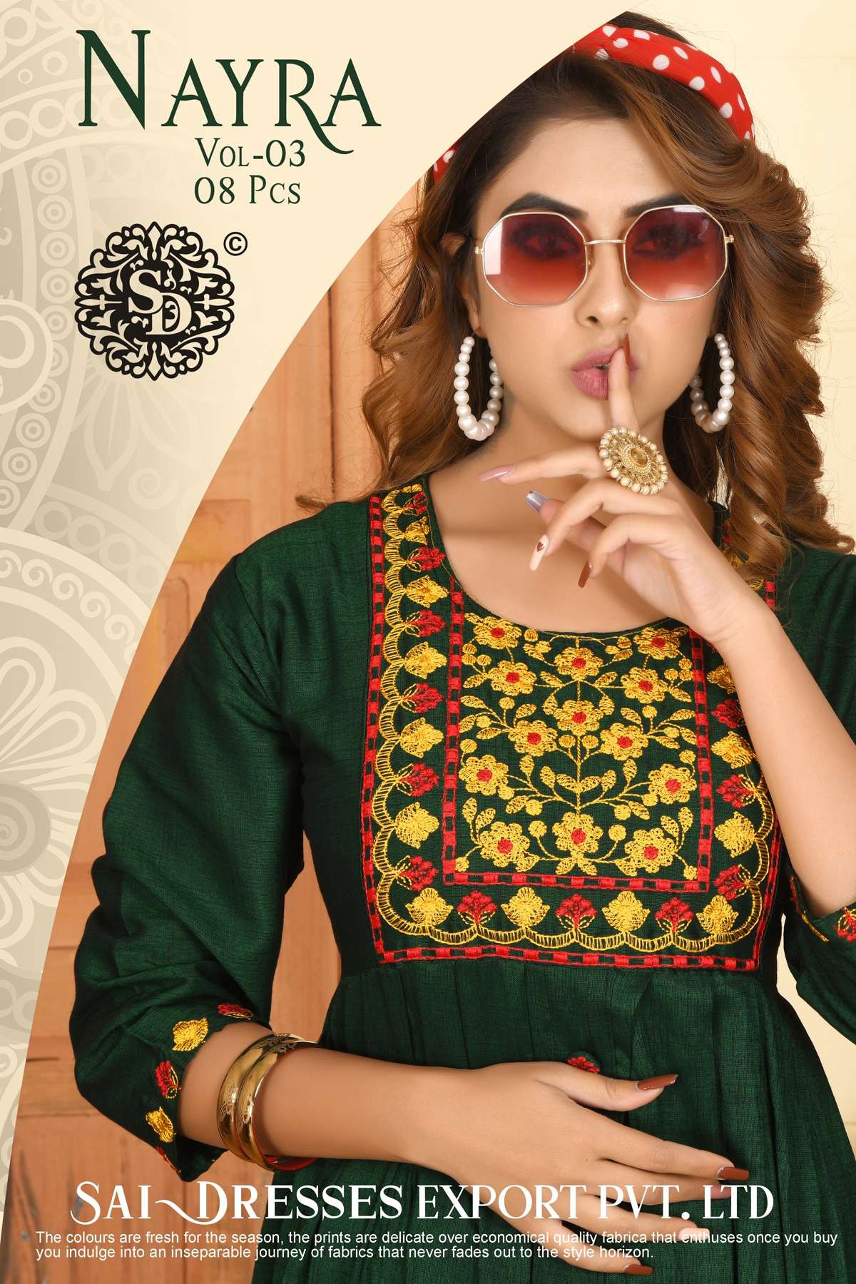 SAI DRESSES PRESENT NAYRA VOL 3 ANARKALI STYLE LONG KURTIS IN WHOLESALE RATE IN SURAT 