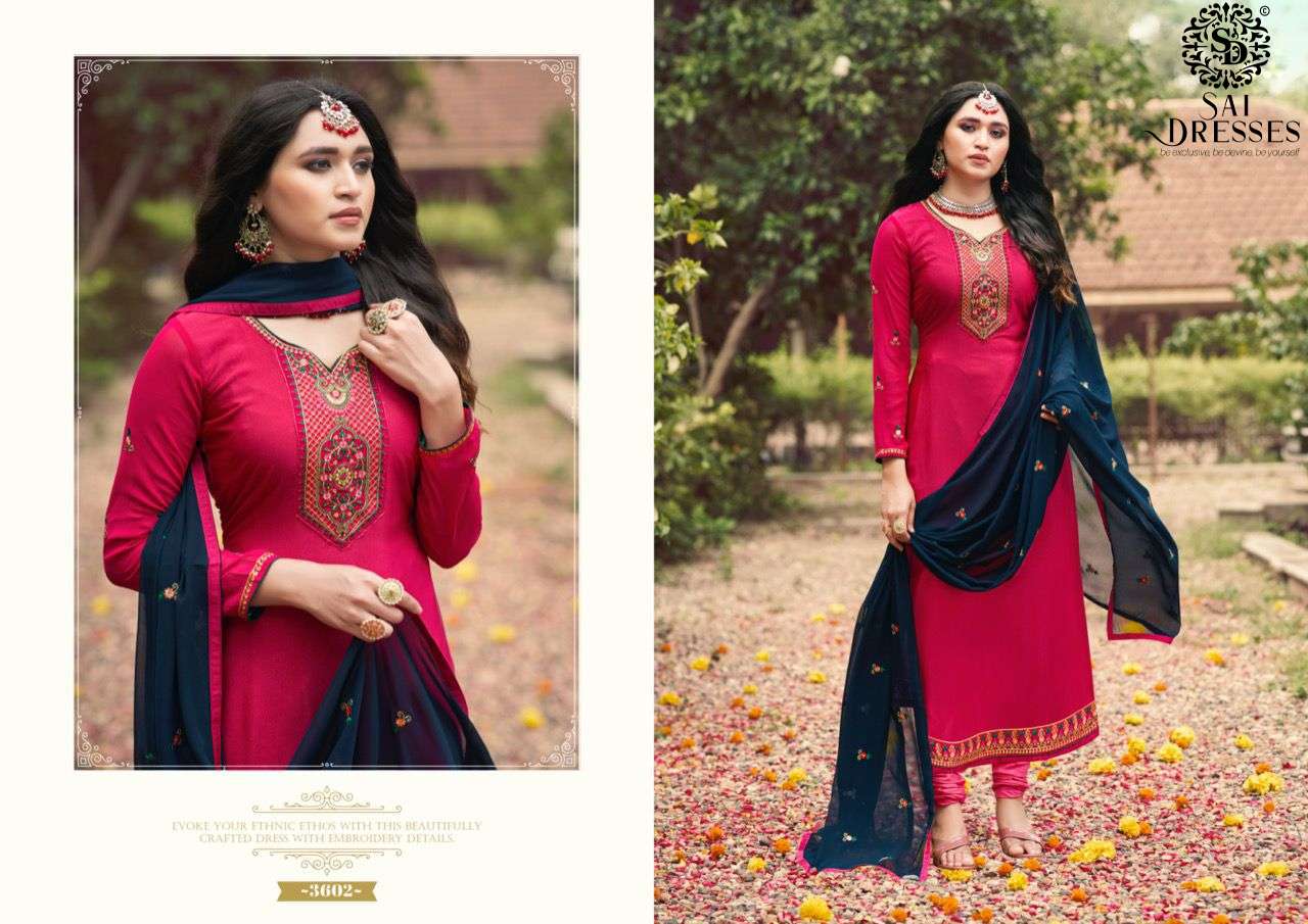 SAI DRESSES PRESENT ROYAL SILK VOL 13 FRENCH CRAPE DESIGNER SALWAR SUITS IN WHOLESALE RATE IN SURAT 