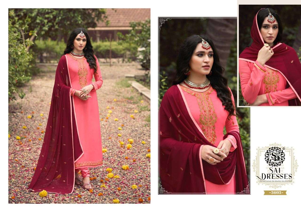 SAI DRESSES PRESENT ROYAL SILK VOL 13 FRENCH CRAPE DESIGNER SALWAR SUITS IN WHOLESALE RATE IN SURAT 