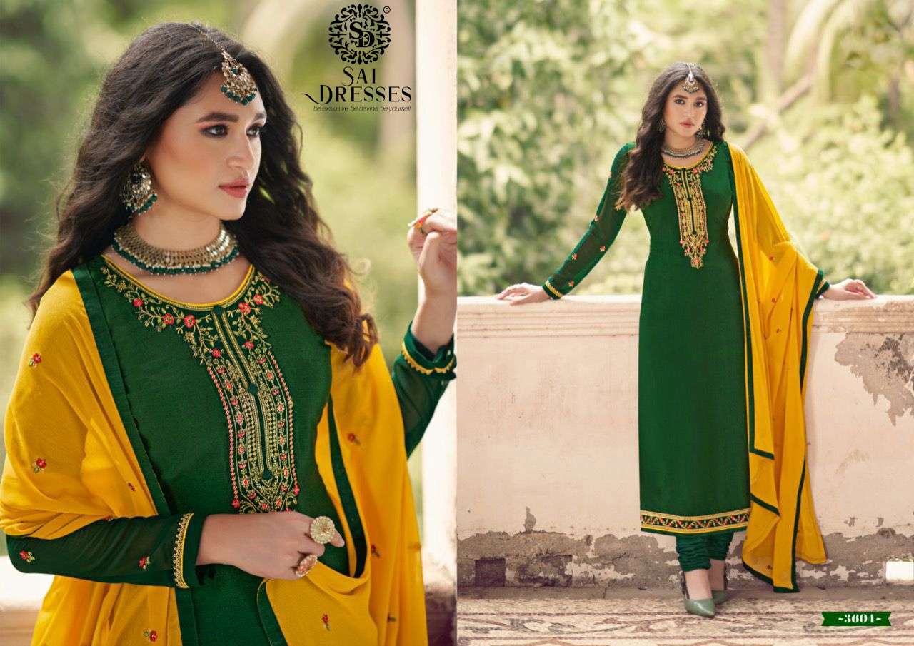 SAI DRESSES PRESENT ROYAL SILK VOL 13 FRENCH CRAPE DESIGNER SALWAR SUITS IN WHOLESALE RATE IN SURAT 
