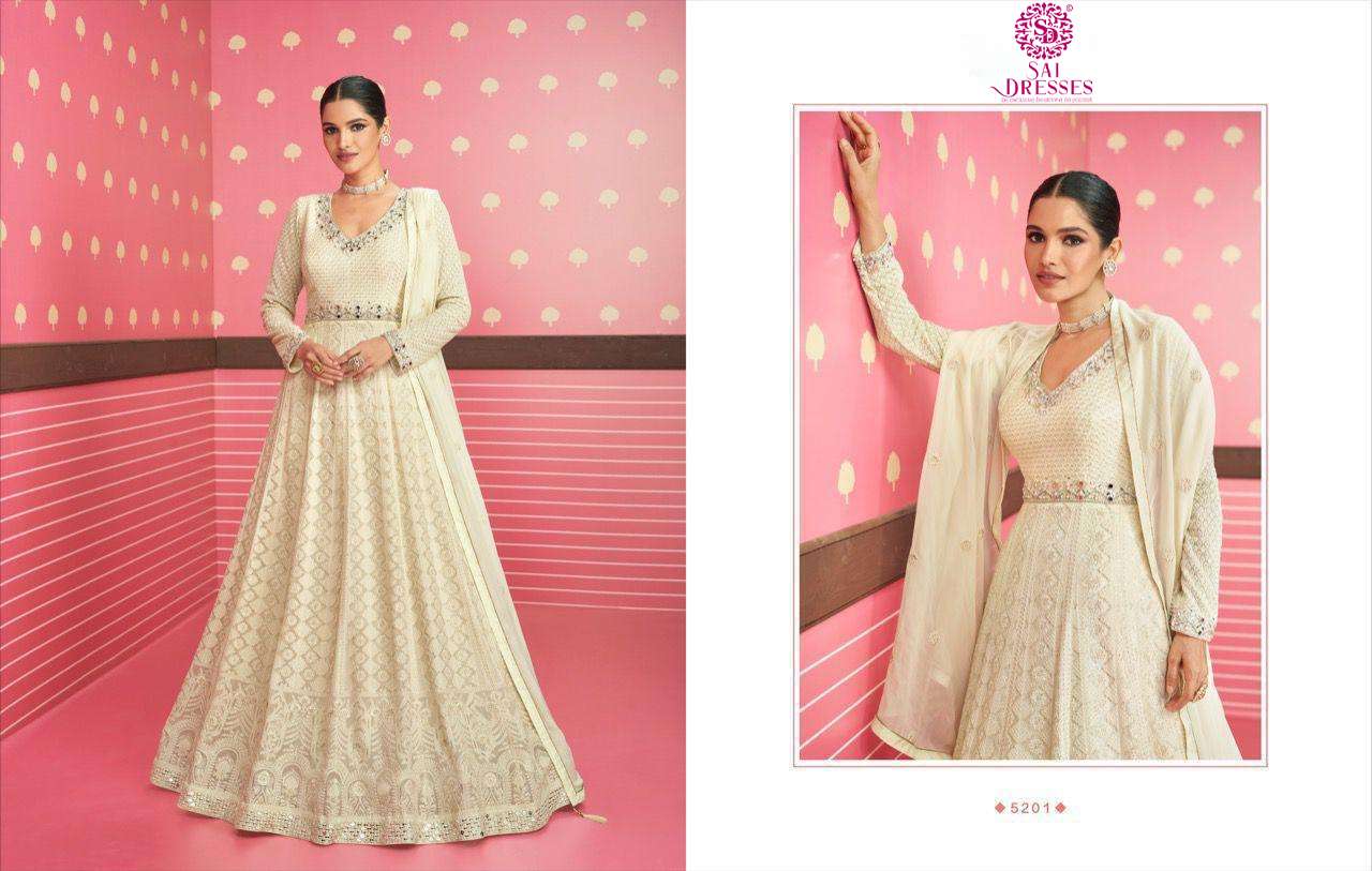 SAI DRESSES PRESENT SAFEENA READYMADE ANARKALI STYLE DESIGNER SUITS IN WHOLESALE RATE IN SURAT  