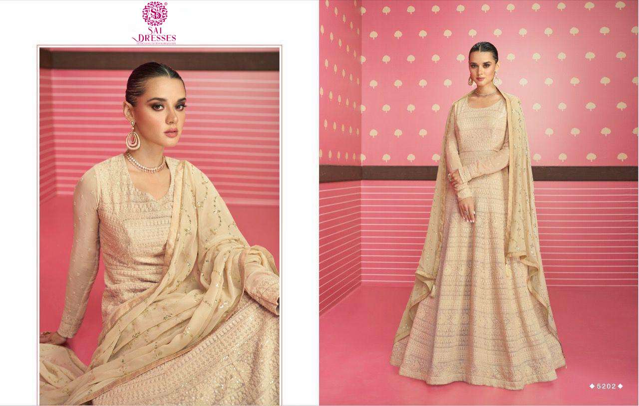 SAI DRESSES PRESENT SAFEENA READYMADE ANARKALI STYLE DESIGNER SUITS IN WHOLESALE RATE IN SURAT  