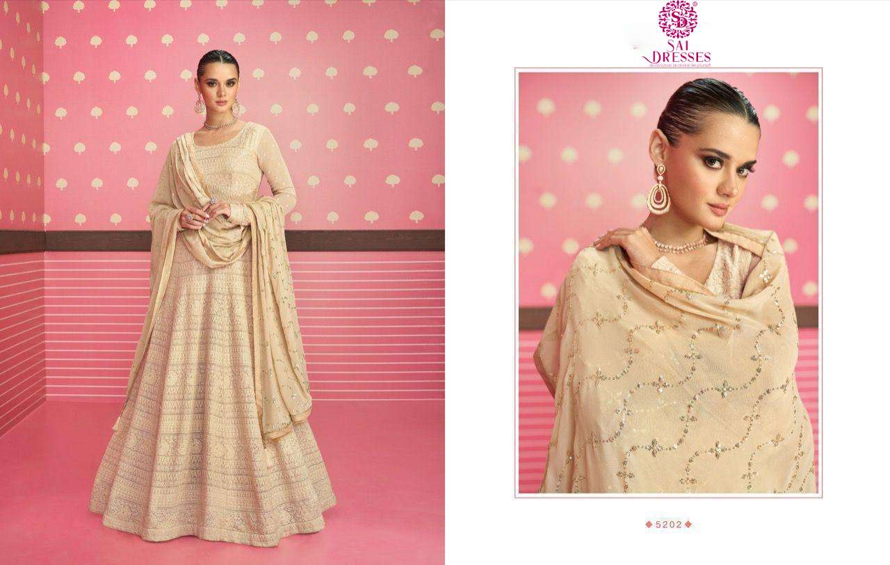 SAI DRESSES PRESENT SAFEENA READYMADE ANARKALI STYLE DESIGNER SUITS IN WHOLESALE RATE IN SURAT  