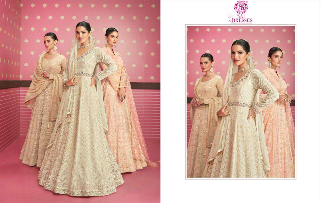 SAI DRESSES PRESENT SAFEENA READYMADE ANARKALI STYLE DESIGNER SUITS IN WHOLESALE RATE IN SURAT  