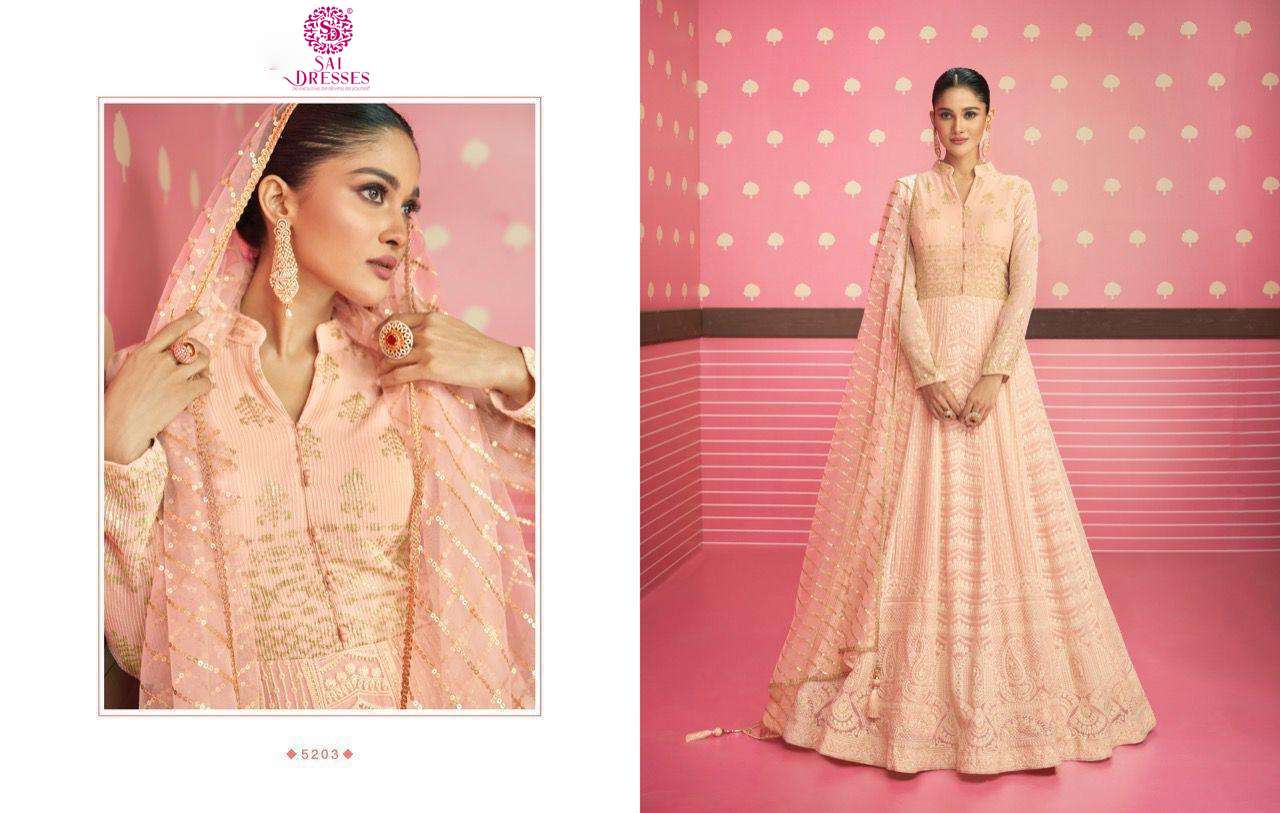 SAI DRESSES PRESENT SAFEENA READYMADE ANARKALI STYLE DESIGNER SUITS IN WHOLESALE RATE IN SURAT  