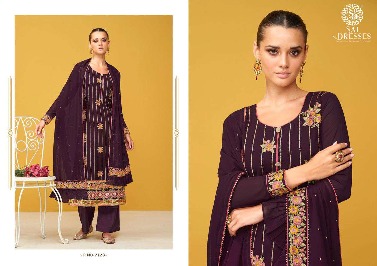 SAI DRESSES PRESENT SURILI SEMI STITCHED PARTY WEAR DESIGNER SUITS IN WHOLESALE RATE IN SURAT  