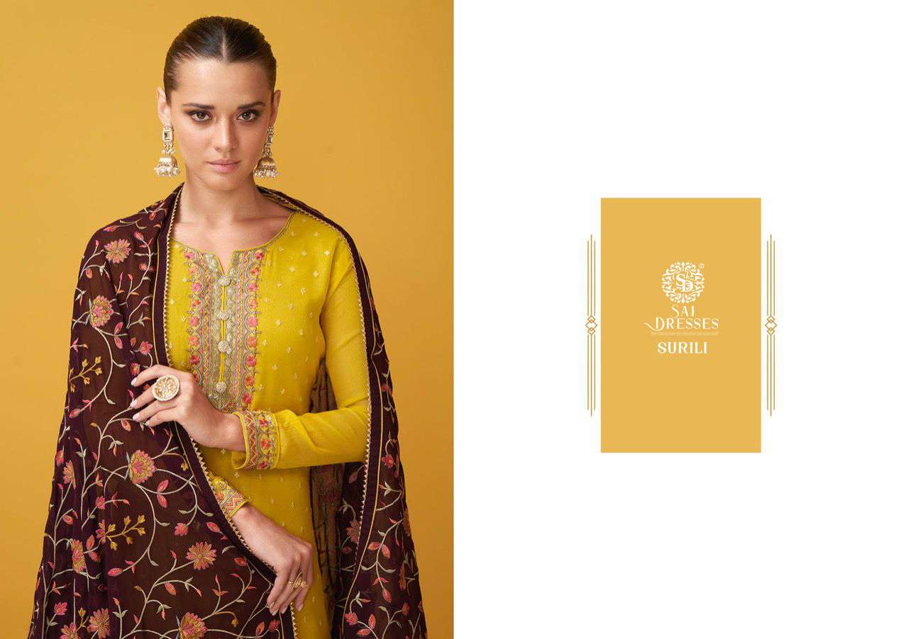 SAI DRESSES PRESENT SURILI SEMI STITCHED PARTY WEAR DESIGNER SUITS IN WHOLESALE RATE IN SURAT  
