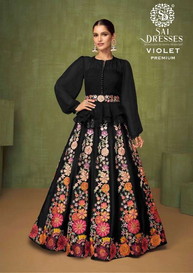 SAI DRESSES PRESENT VIOLET PREMIUM READYMADE LEHENGA STYLE PARTY WEAR DESIGNER COLLECTION IN WHOLESALE RATE IN SURAT 