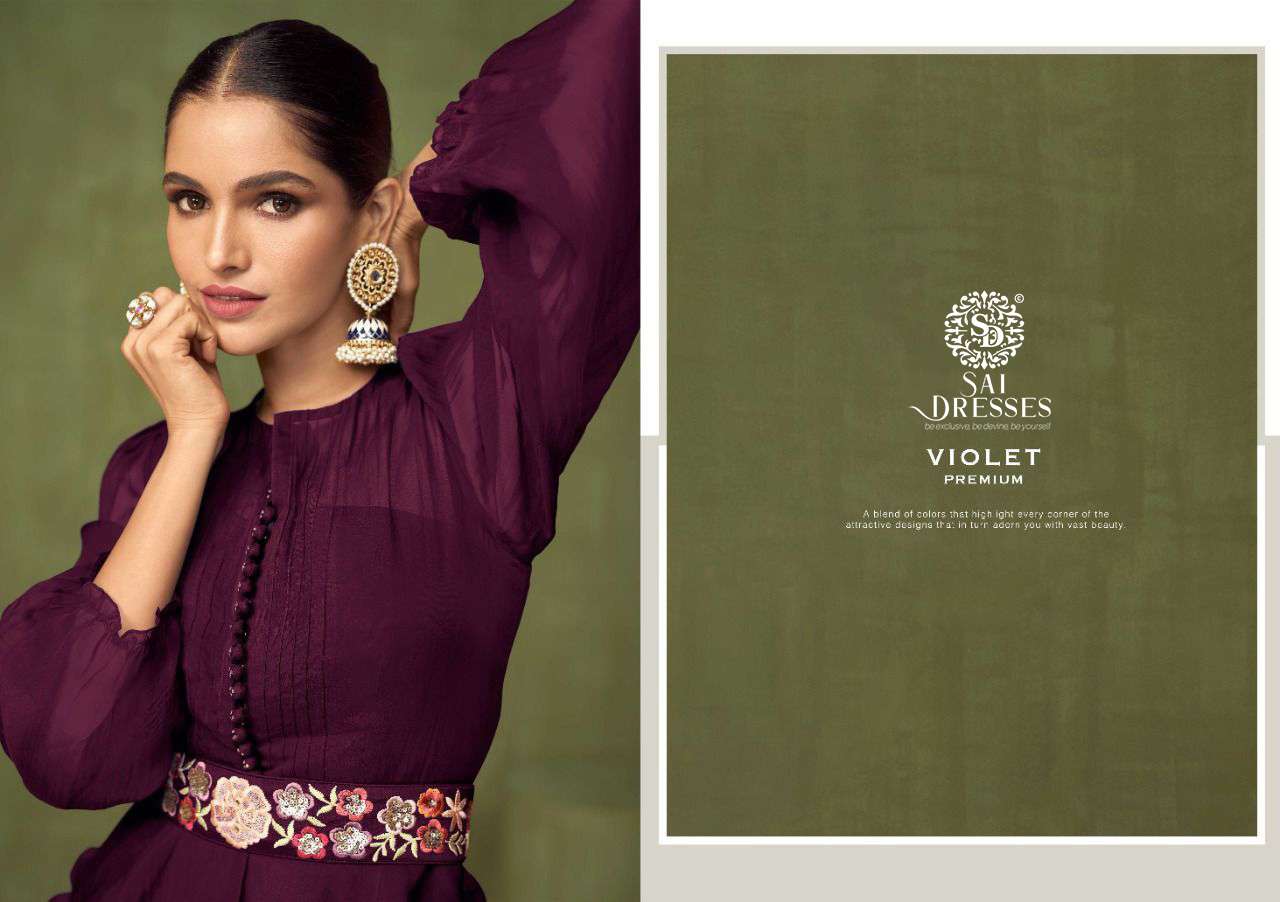 SAI DRESSES PRESENT VIOLET PREMIUM READYMADE LEHENGA STYLE PARTY WEAR DESIGNER COLLECTION IN WHOLESALE RATE IN SURAT 