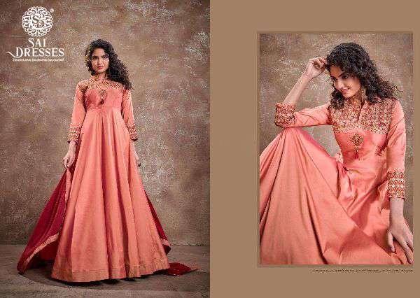 SAI DRESSES PRESENT APSARA VOL-2   SILK READYMADE LONG GOWN WITH DESIGNER DUPATTA IN WHOLESALE RATE IN SURAT