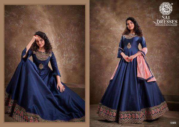 SAI DRESSES PRESENT APSARA VOL-2   SILK READYMADE LONG GOWN WITH DESIGNER DUPATTA IN WHOLESALE RATE IN SURAT