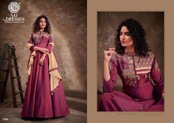 SAI DRESSES PRESENT APSARA VOL-2   SILK READYMADE LONG GOWN WITH DESIGNER DUPATTA IN WHOLESALE RATE IN SURAT