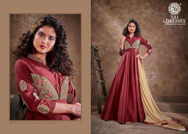 SAI DRESSES PRESENT APSARA VOL-2   SILK READYMADE LONG GOWN WITH DESIGNER DUPATTA IN WHOLESALE RATE IN SURAT