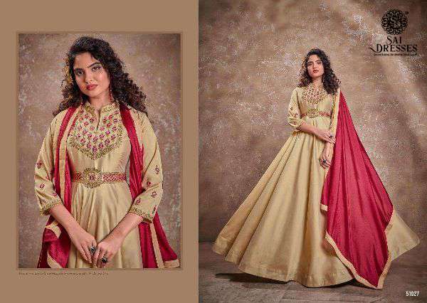 SAI DRESSES PRESENT APSARA VOL-2   SILK READYMADE LONG GOWN WITH DESIGNER DUPATTA IN WHOLESALE RATE IN SURAT