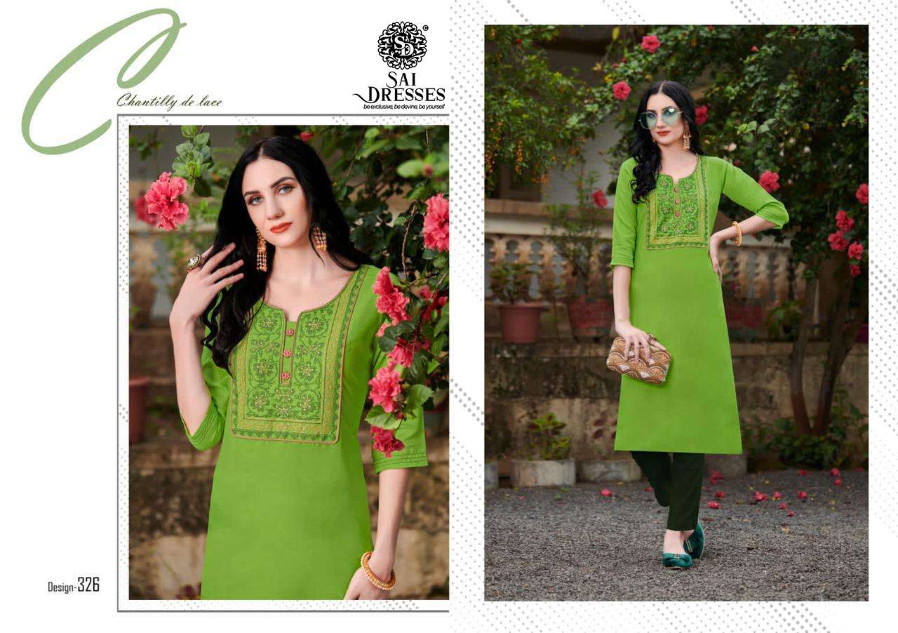 SAI DRESSES PRESENT CLOUD DAILY WEAR COTTON WITH EMBROIDERED KURTIS IN WHOLESALE RATE IN SURAT