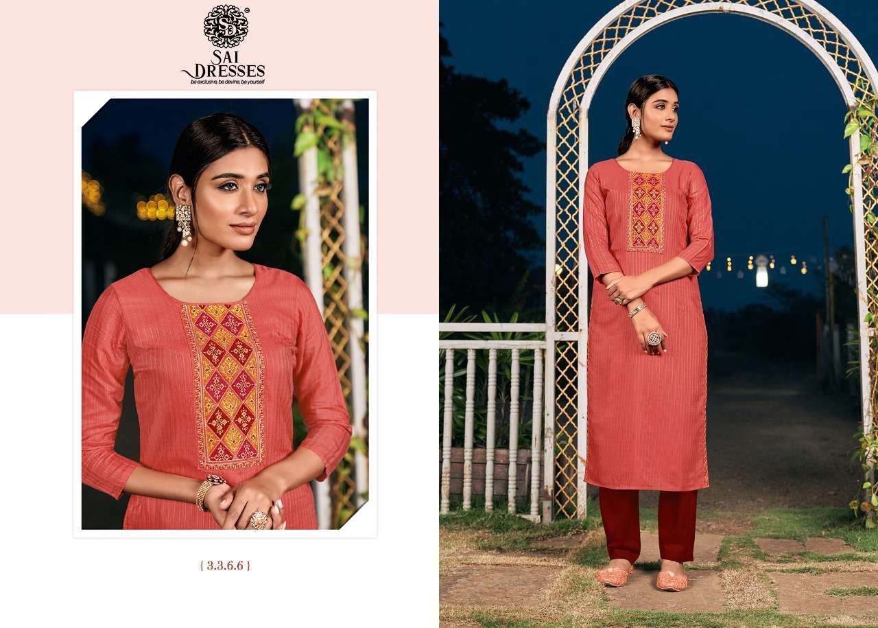 SAI DRESSES PRESENT COLOURS  ETHNIC WEAR LINING SILK DESIGNER KURTI COLLECTION IN WHOLESALE RATE IN SURAT