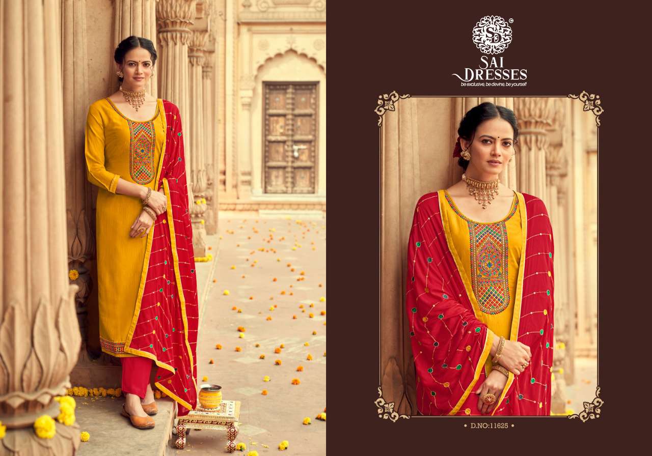 SAI DRESSES PRESENT CRYSTAL HEAVY PARAMPARA SILK DESIGNER SUITS IN WHOLESALE RATE IN SURAT 