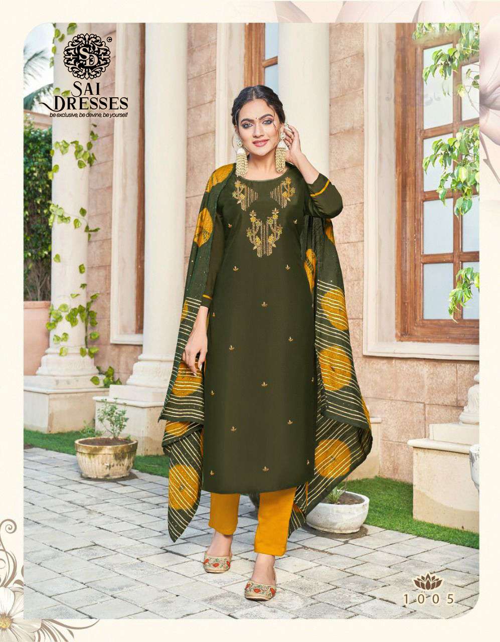 SAI DRESSES PRESENT DASTUR VOL 1 READY TO WEAR CHINON SILK FANCY HAND WORK DESIGNER KURTI PANT WITH DUPATTA IN WHOLESALE RATE IN SURAT