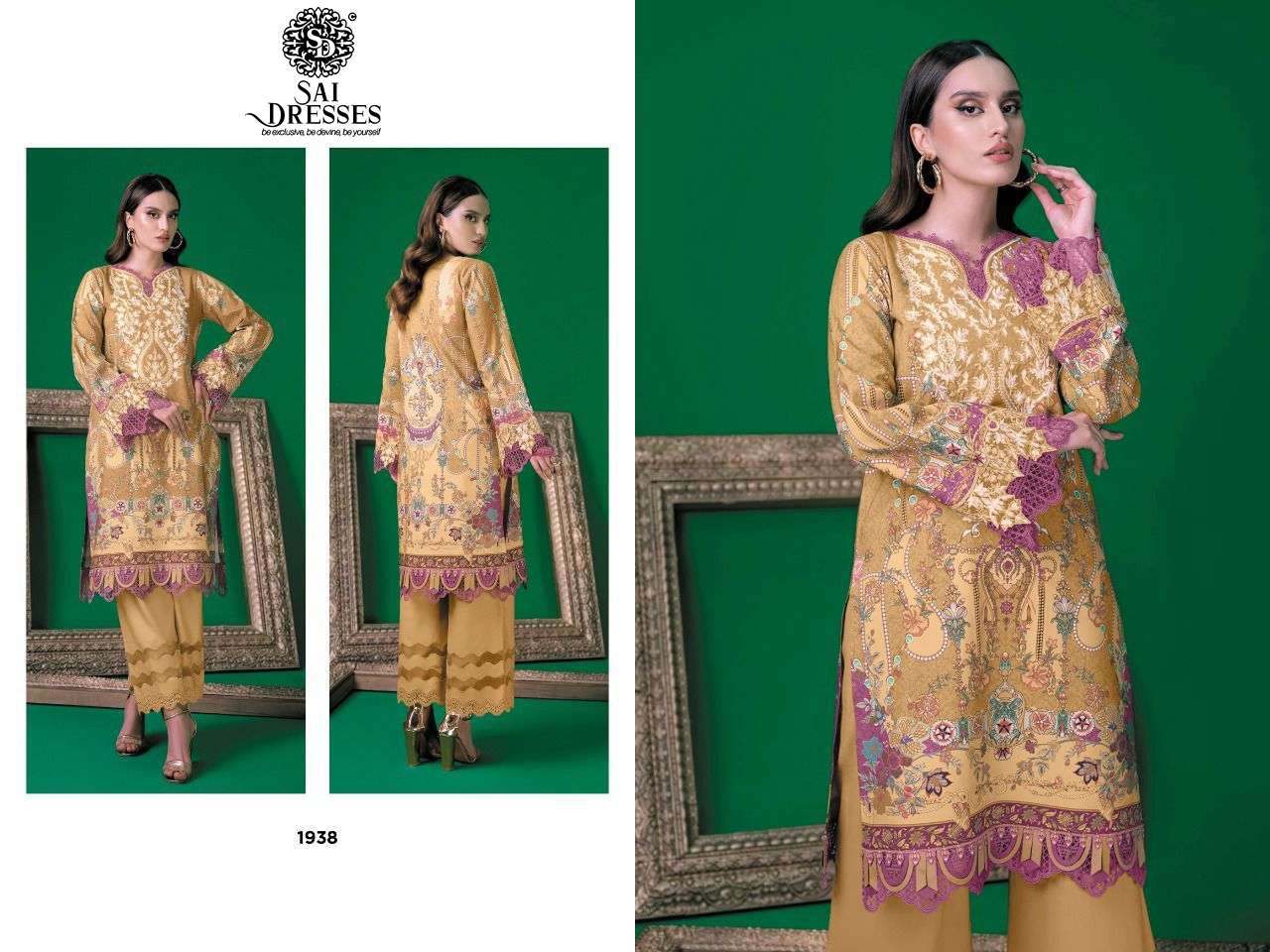 SAI DRESSES PRESENT FIRDOUS SOLITAIRE EXCLUSIVE PURE COTTON PAKISTANI SALWAR SUITS IN WHOLESALE RATE IN SURAT