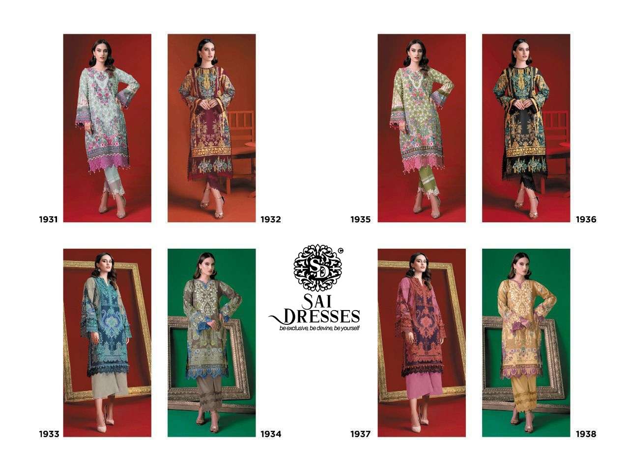 SAI DRESSES PRESENT FIRDOUS SOLITAIRE EXCLUSIVE PURE COTTON PAKISTANI SALWAR SUITS IN WHOLESALE RATE IN SURAT