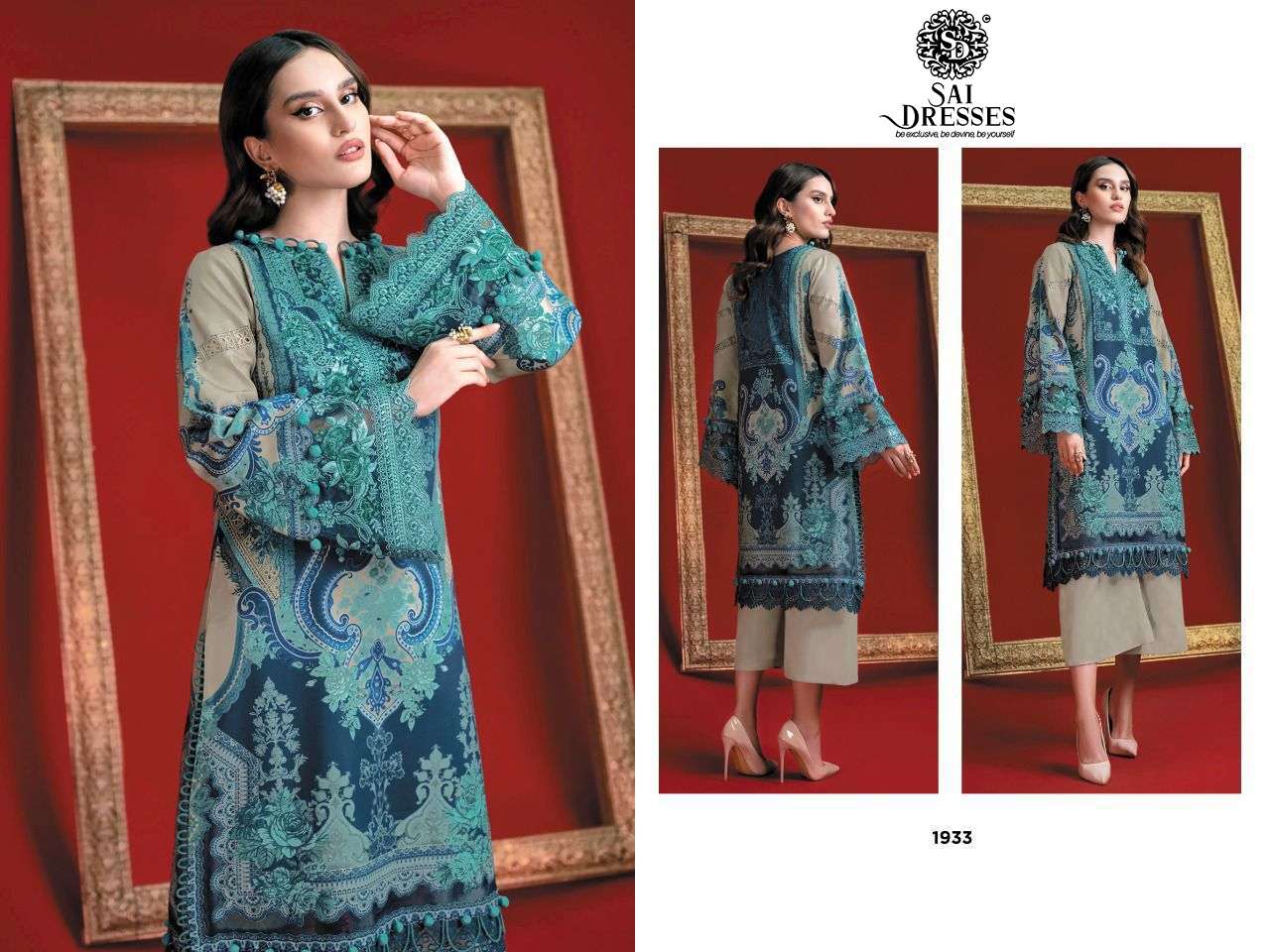SAI DRESSES PRESENT FIRDOUS SOLITAIRE EXCLUSIVE PURE COTTON PAKISTANI SALWAR SUITS IN WHOLESALE RATE IN SURAT