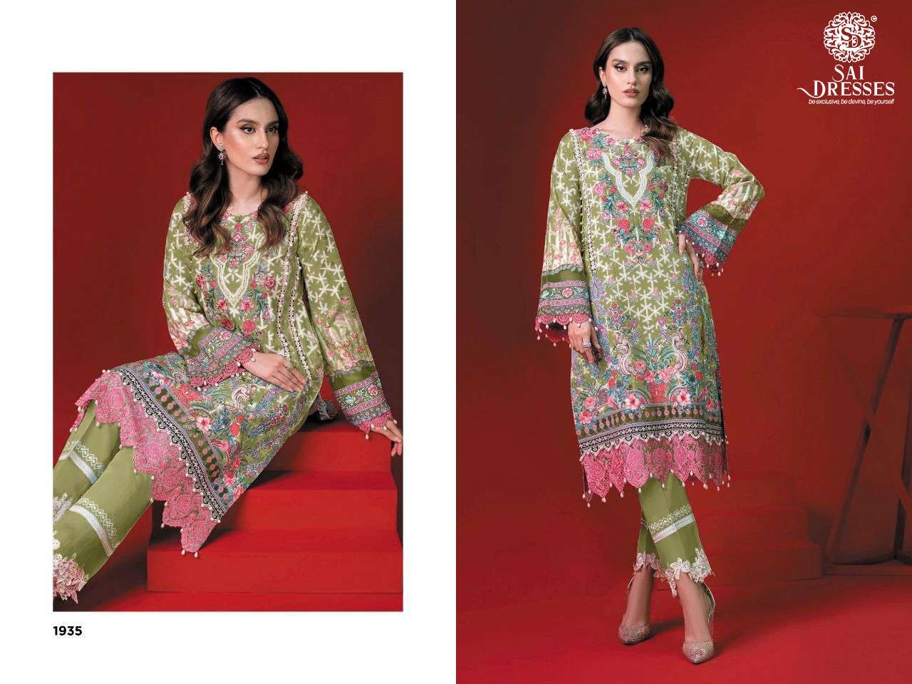 SAI DRESSES PRESENT FIRDOUS SOLITAIRE EXCLUSIVE PURE COTTON PAKISTANI SALWAR SUITS IN WHOLESALE RATE IN SURAT