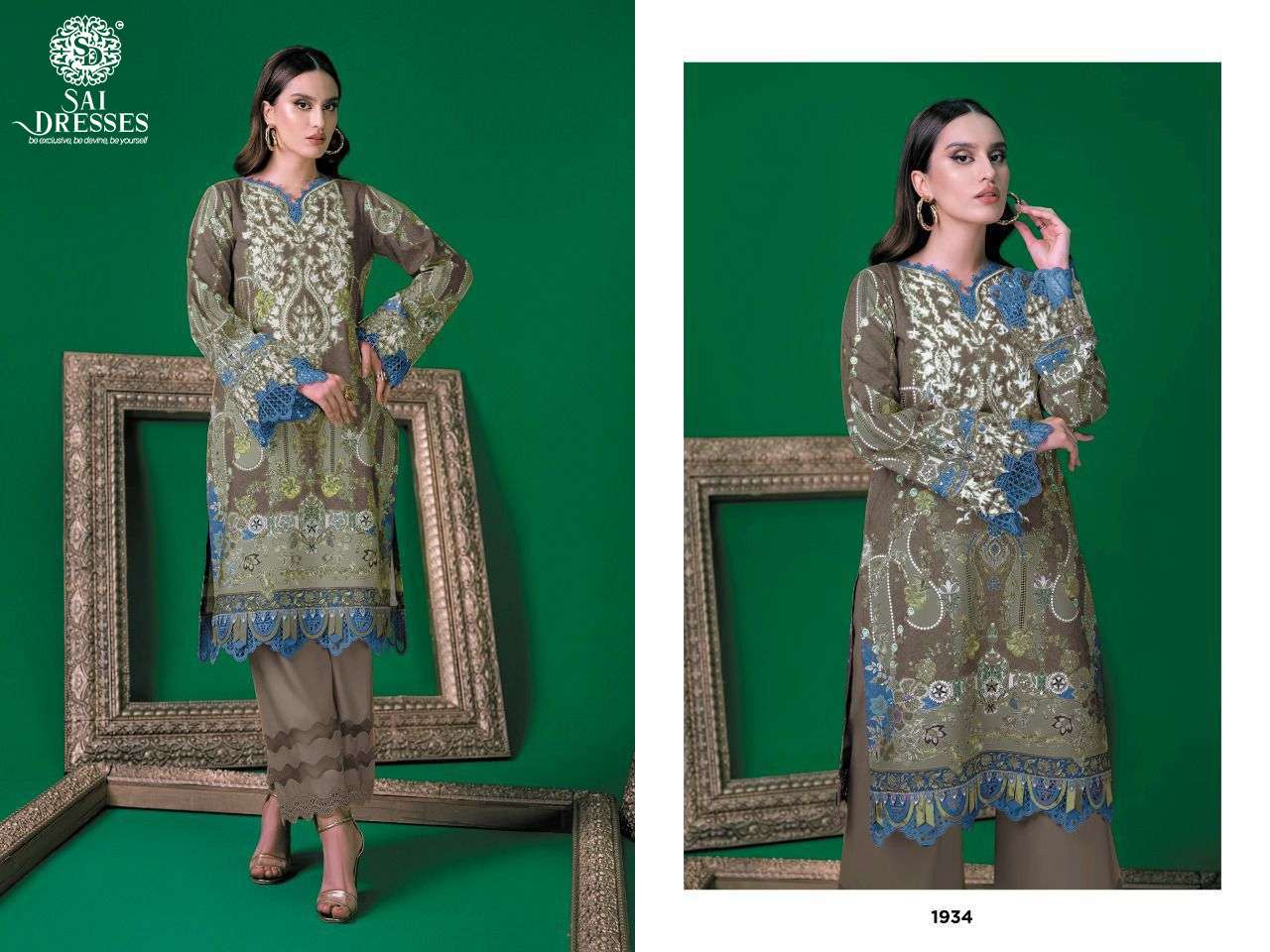 SAI DRESSES PRESENT FIRDOUS SOLITAIRE EXCLUSIVE PURE COTTON PAKISTANI SALWAR SUITS IN WHOLESALE RATE IN SURAT