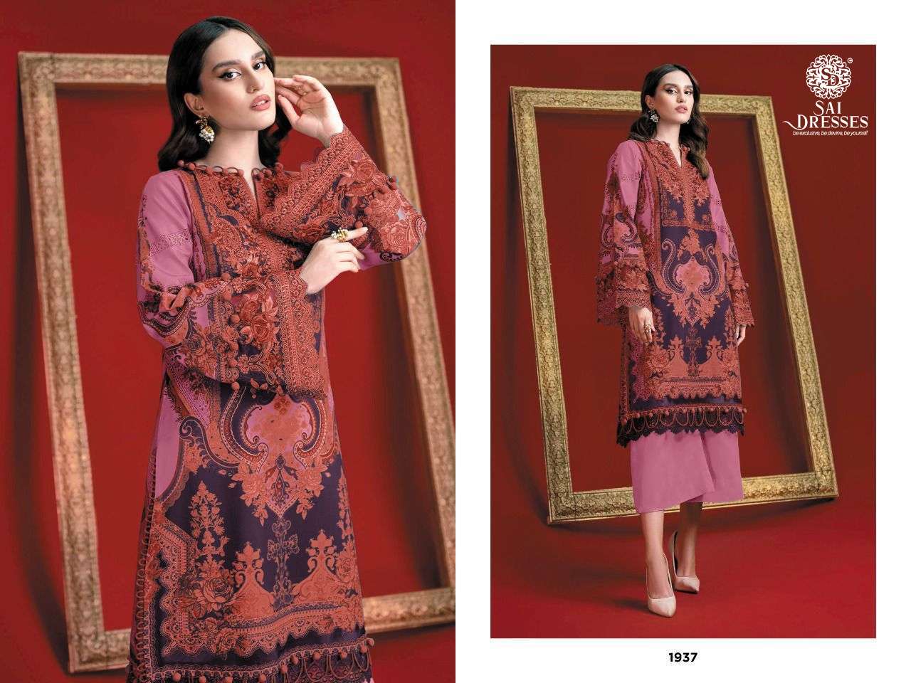 SAI DRESSES PRESENT FIRDOUS SOLITAIRE EXCLUSIVE PURE COTTON PAKISTANI SALWAR SUITS IN WHOLESALE RATE IN SURAT