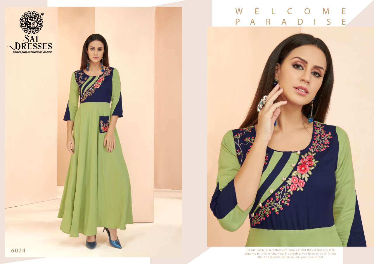 SAI DRESSES PRESENT GULNAZ VOL 3 READY TO WEAR LONG GOWN STYLE DESIGNER KURTIS IN WHOLESALE RATE IN SURAT