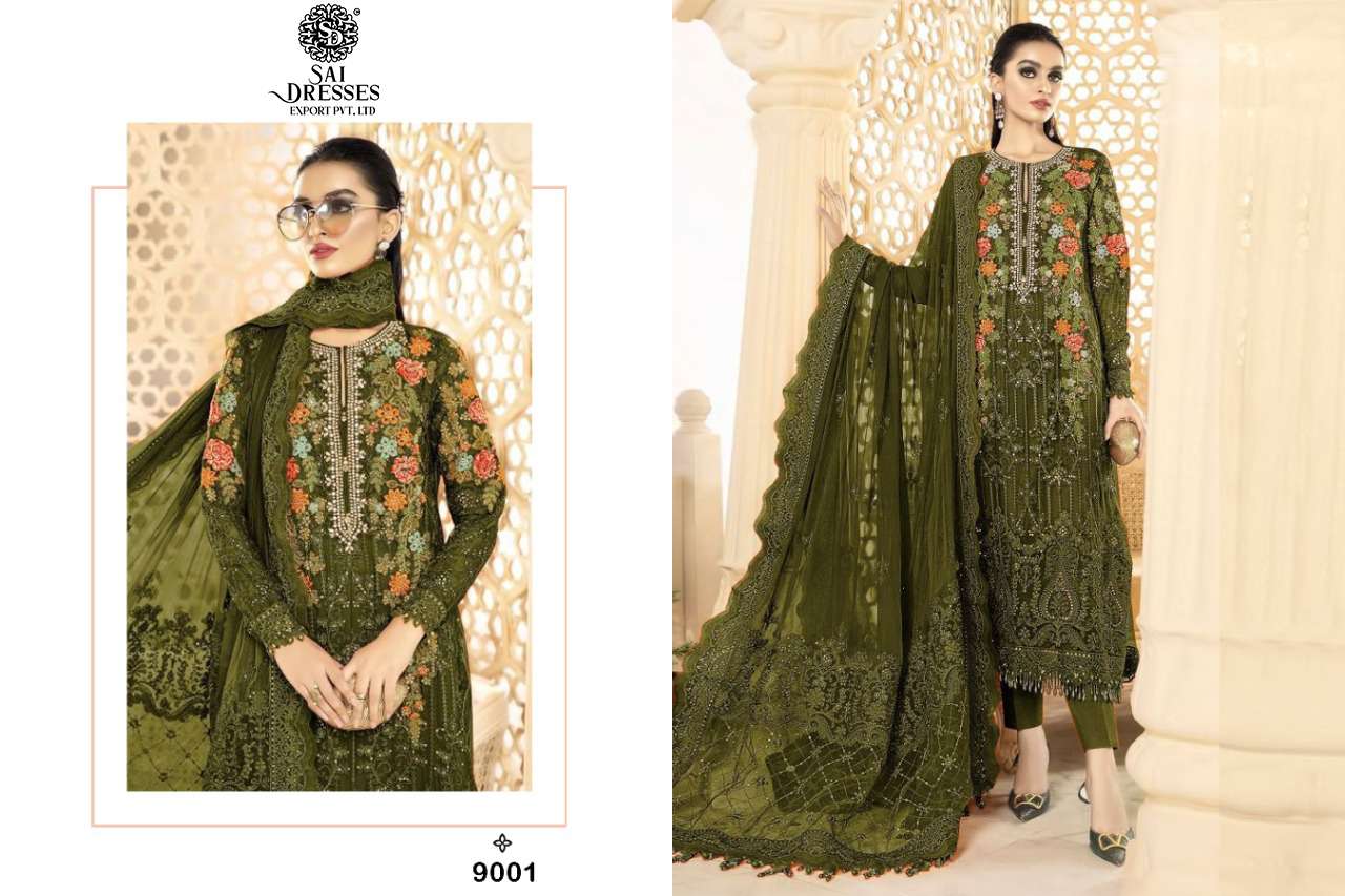 SAI DRESSES PRESENT MAHNUR VOL 9 SEMI STITCHED PARTY WEAR PAKISTANI DESIGNER SUITS IN WHOLESALE RATE IN SURAT