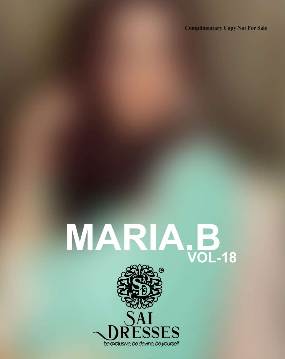 SAI DRESSES PRESENT MARIA B VOL 18 SEMI STITCHED PAKISTANI DESIGNER SUITS IN WHOLESALE RATE IN SURAT 