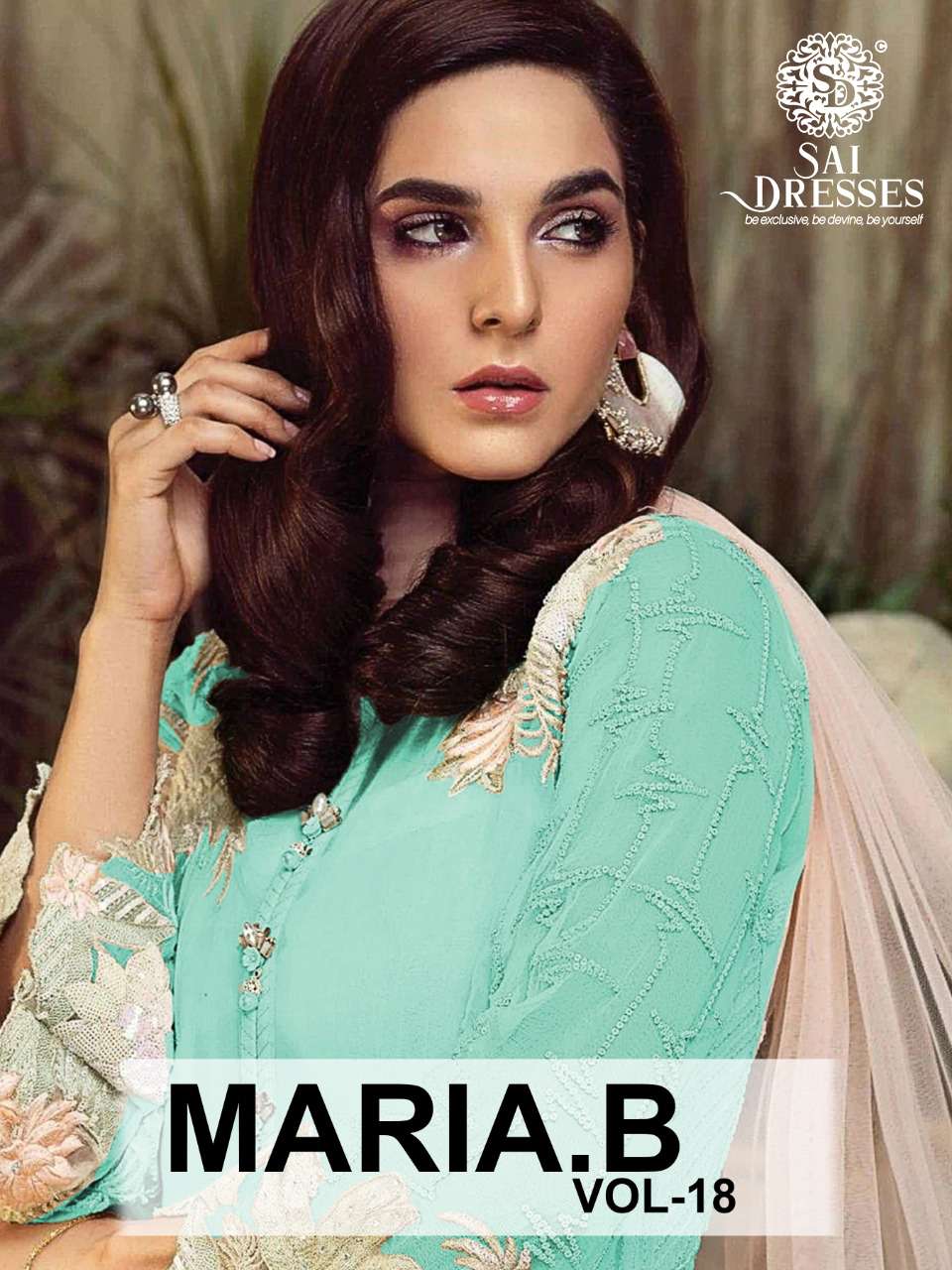 SAI DRESSES PRESENT MARIA B VOL 18 SEMI STITCHED PAKISTANI DESIGNER SUITS IN WHOLESALE RATE IN SURAT 