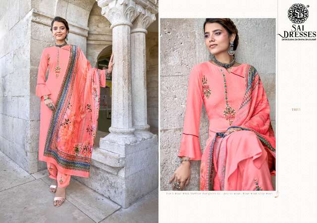 SAI DRESSES PRESENT MEERA VOL 1 RAYON FULL STITCH 3 PIECE COLLECTION IN WHOLESALE RATE IN SURAT