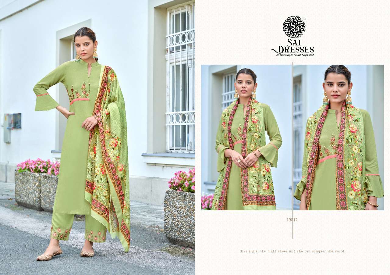 SAI DRESSES PRESENT MEERA VOL 1 RAYON FULL STITCH 3 PIECE COLLECTION IN WHOLESALE RATE IN SURAT