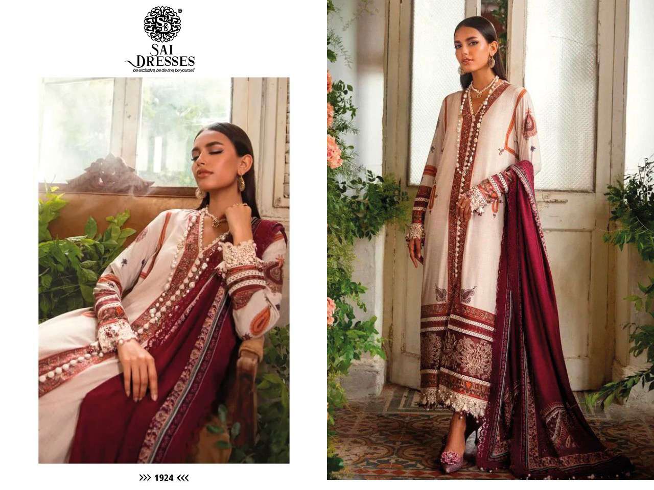 SAI DRESSES PRESENT MUZLIN 22-3 PURE COTTON PAKISTANI DESIGNER SUITS IN WHOLESALE PRICE IN SURAT 