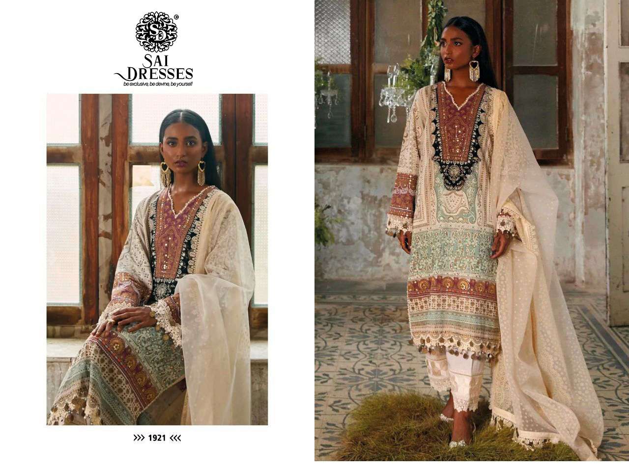 SAI DRESSES PRESENT MUZLIN 22-3 PURE COTTON PAKISTANI DESIGNER SUITS IN WHOLESALE PRICE IN SURAT 