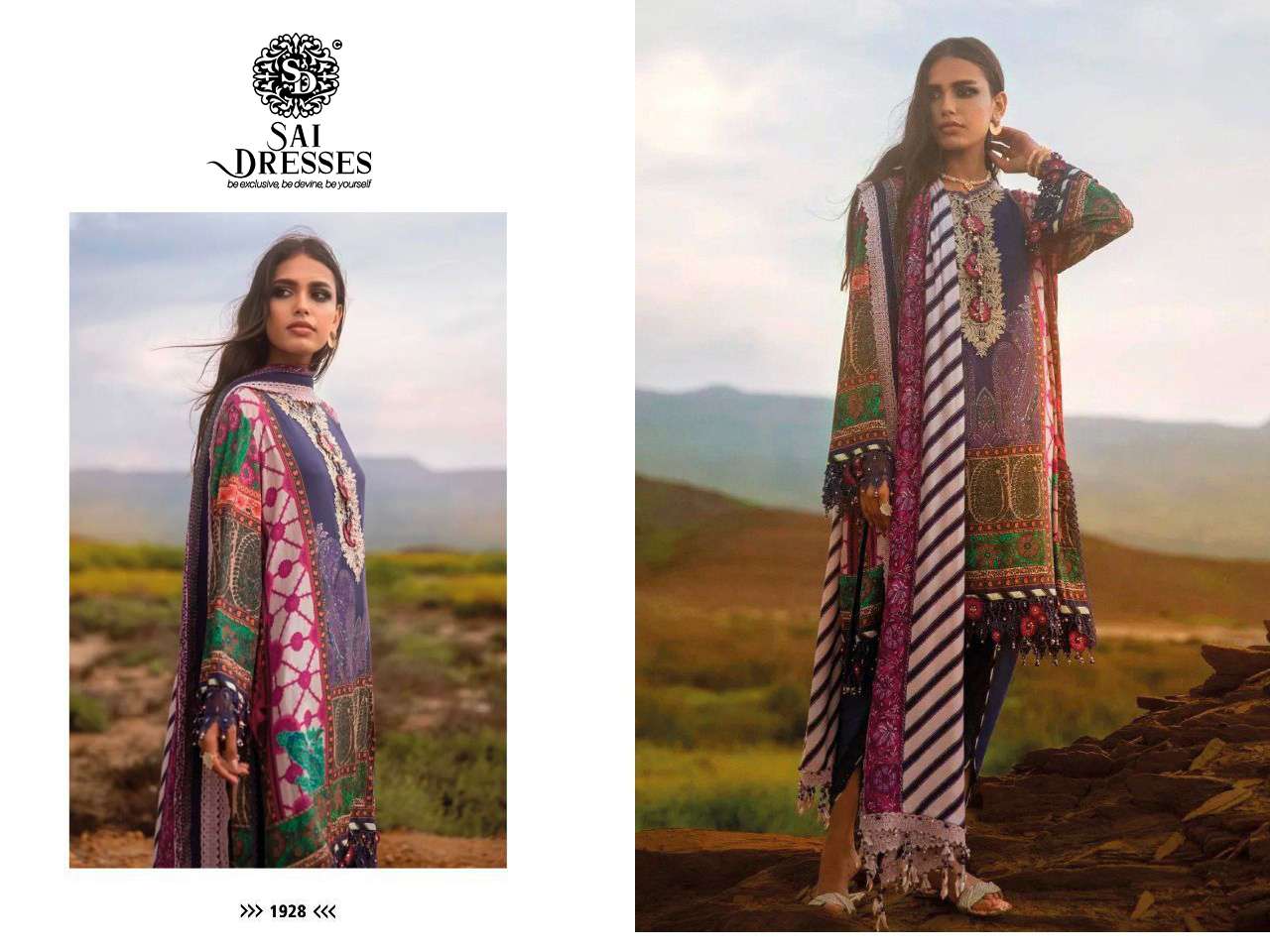 SAI DRESSES PRESENT MUZLIN 22-3 PURE COTTON PAKISTANI DESIGNER SUITS IN WHOLESALE PRICE IN SURAT 