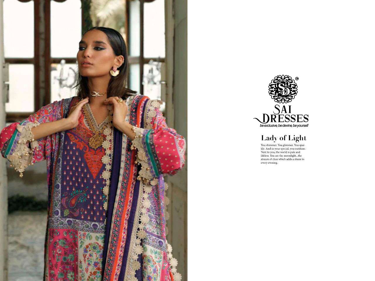 SAI DRESSES PRESENT MUZLIN 22-3 PURE COTTON PAKISTANI DESIGNER SUITS IN WHOLESALE PRICE IN SURAT 
