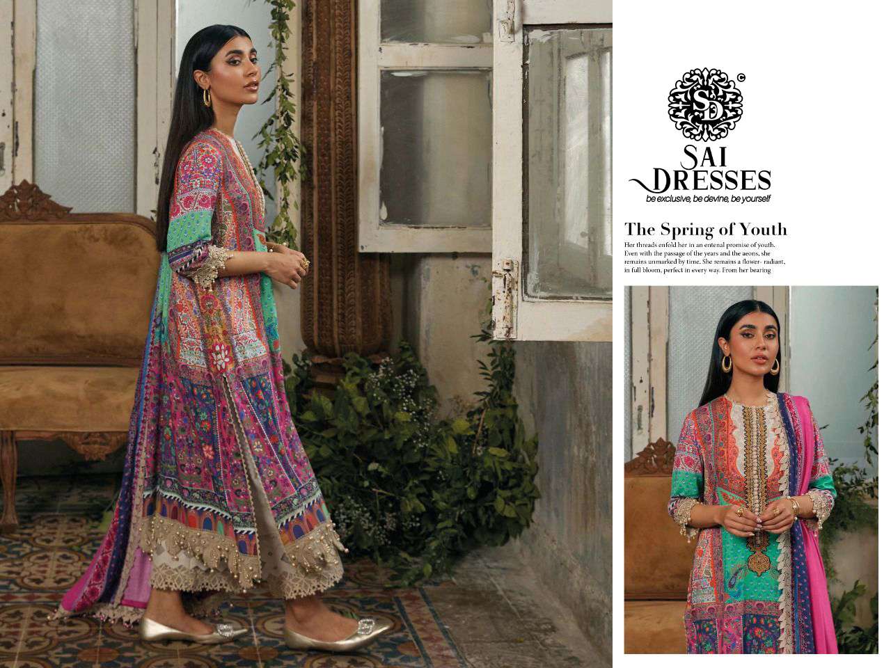 SAI DRESSES PRESENT MUZLIN 22-3 PURE COTTON PAKISTANI DESIGNER SUITS IN WHOLESALE PRICE IN SURAT 