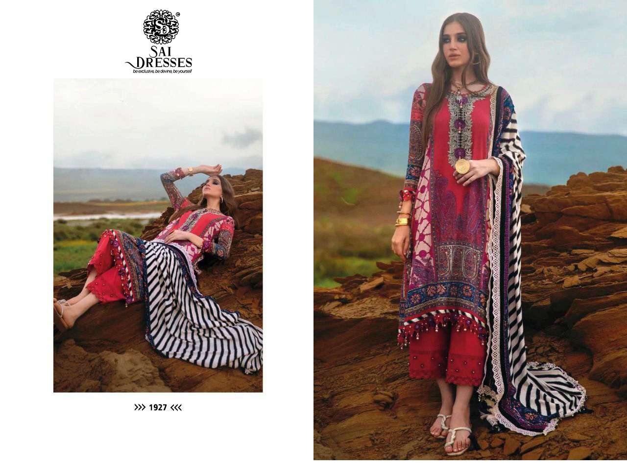 SAI DRESSES PRESENT MUZLIN 22-3 PURE COTTON PAKISTANI DESIGNER SUITS IN WHOLESALE PRICE IN SURAT 