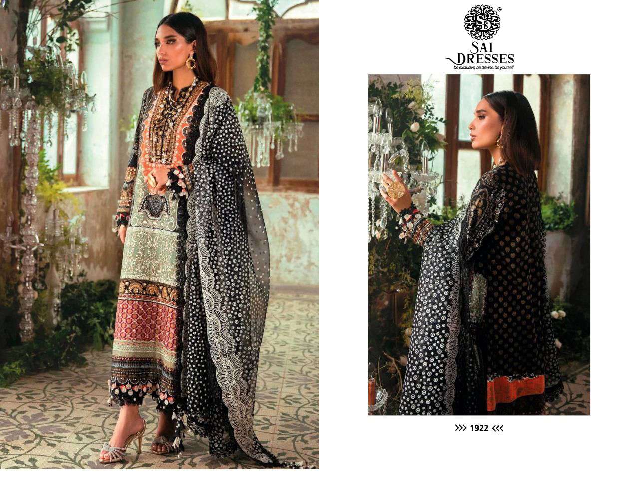 SAI DRESSES PRESENT MUZLIN 22-3 PURE COTTON PAKISTANI DESIGNER SUITS IN WHOLESALE PRICE IN SURAT 