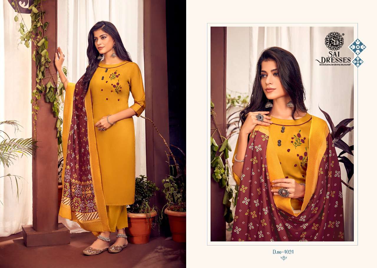 SAI DRESSES PRESENT NAGMA VOL 1 READYMADE PANT STYLE DESIGNER SUITS IN WHOLESALE RATE IN SURAT