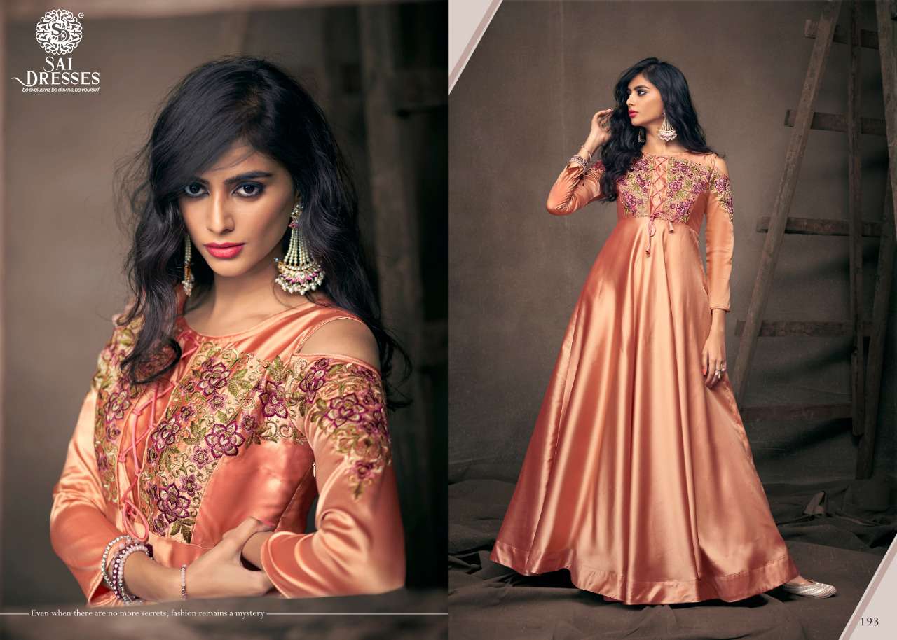 SAI DRESSES PRESENT NAVYA VOL 10 DESIGNER BEAUTIFUL SILK  WITH HEAVY EMBROIDERY INNER STITCHED GOWNS IN WHOLESALE RATE IN SURAT