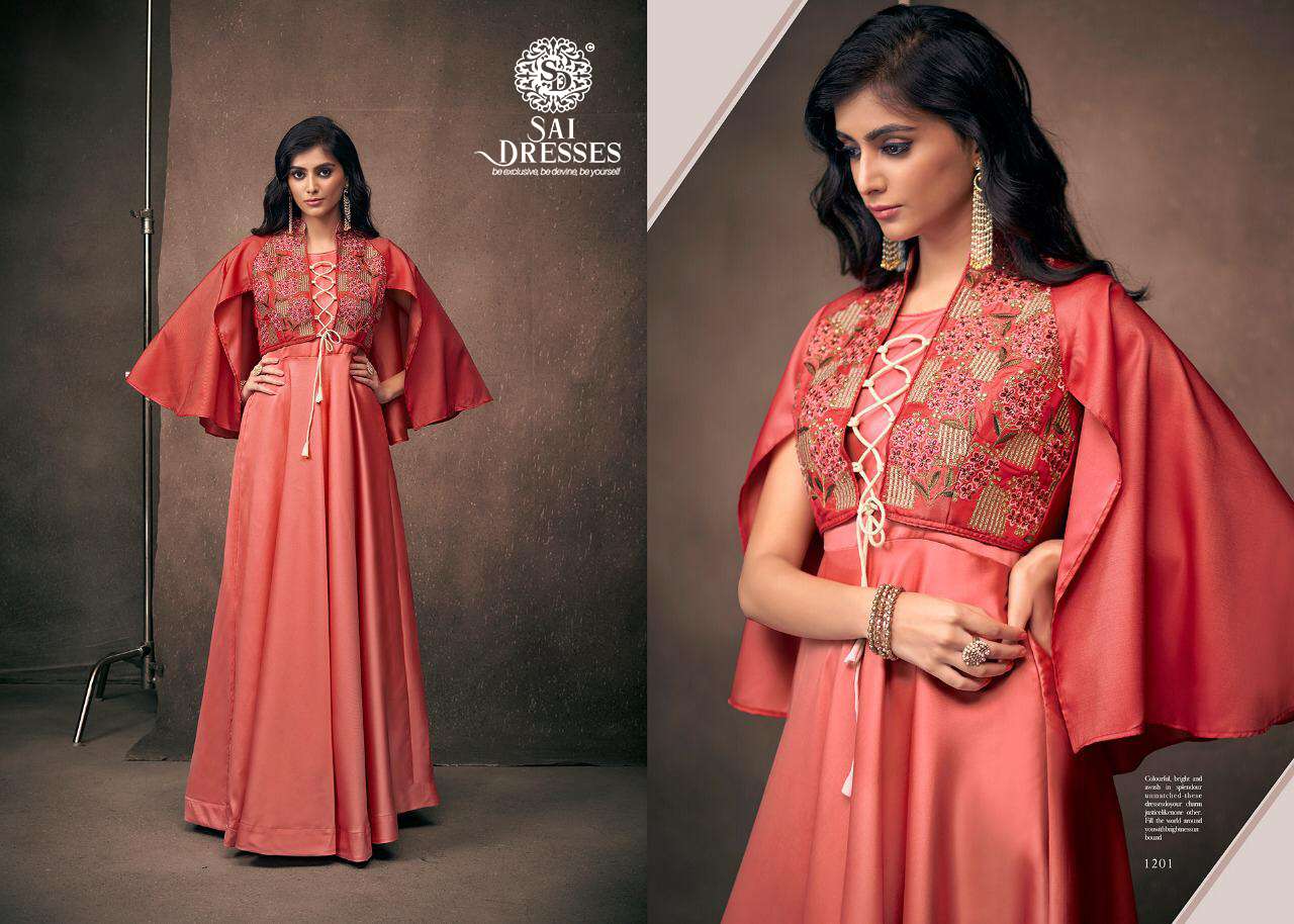 SAI DRESSES PRESENT NAVYA VOL-12 SATIN WITH EMBROIDERY ATTRACTIVE DESIGNER GOWN COLLECTION IN WHOLESALE RATE IN SURAT