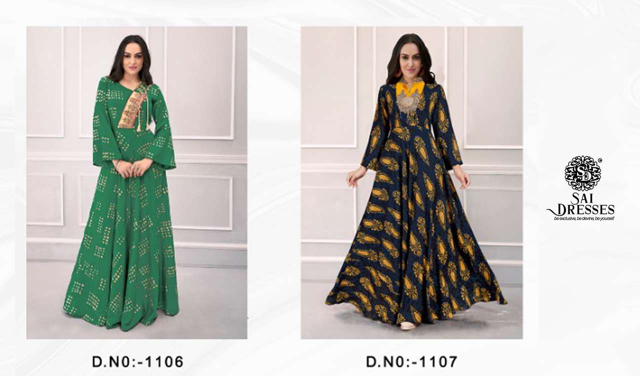 SAI DRESSES PRESENT NAVYA VOL 13 READY TO WEAR LONG GOWN STYLE DESIGNER KURTIS IN WHOLESALE RATE IN SURAT