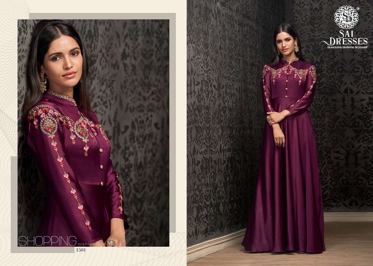 SAI DRESSES PRESENT NAVYA VOL 15 DESIGNER BEAUTIFUL GLOWING GEORGETTE WITH HEAVY EMBROIDERY INNER STITCHED GOWNS AT WHOLESALE  RATE IN SURAT