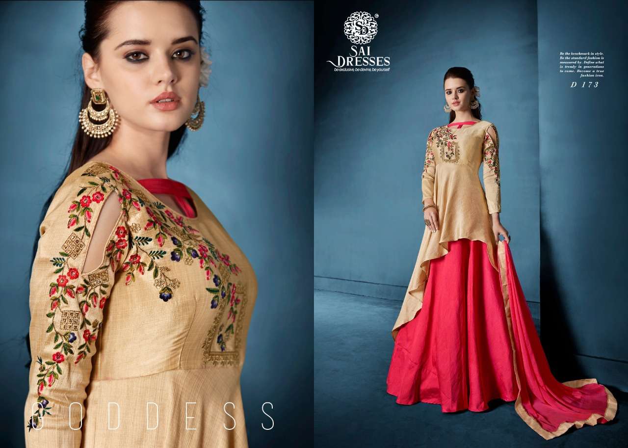 SAI DRESSES PRESENT NAVYA VOL 8 BANARSI SILK WITH HEAVY EMBROIDERY GOWN STYLE 3 PIECE COLLECTION IN WHOLESALE RATE IN SURAT
