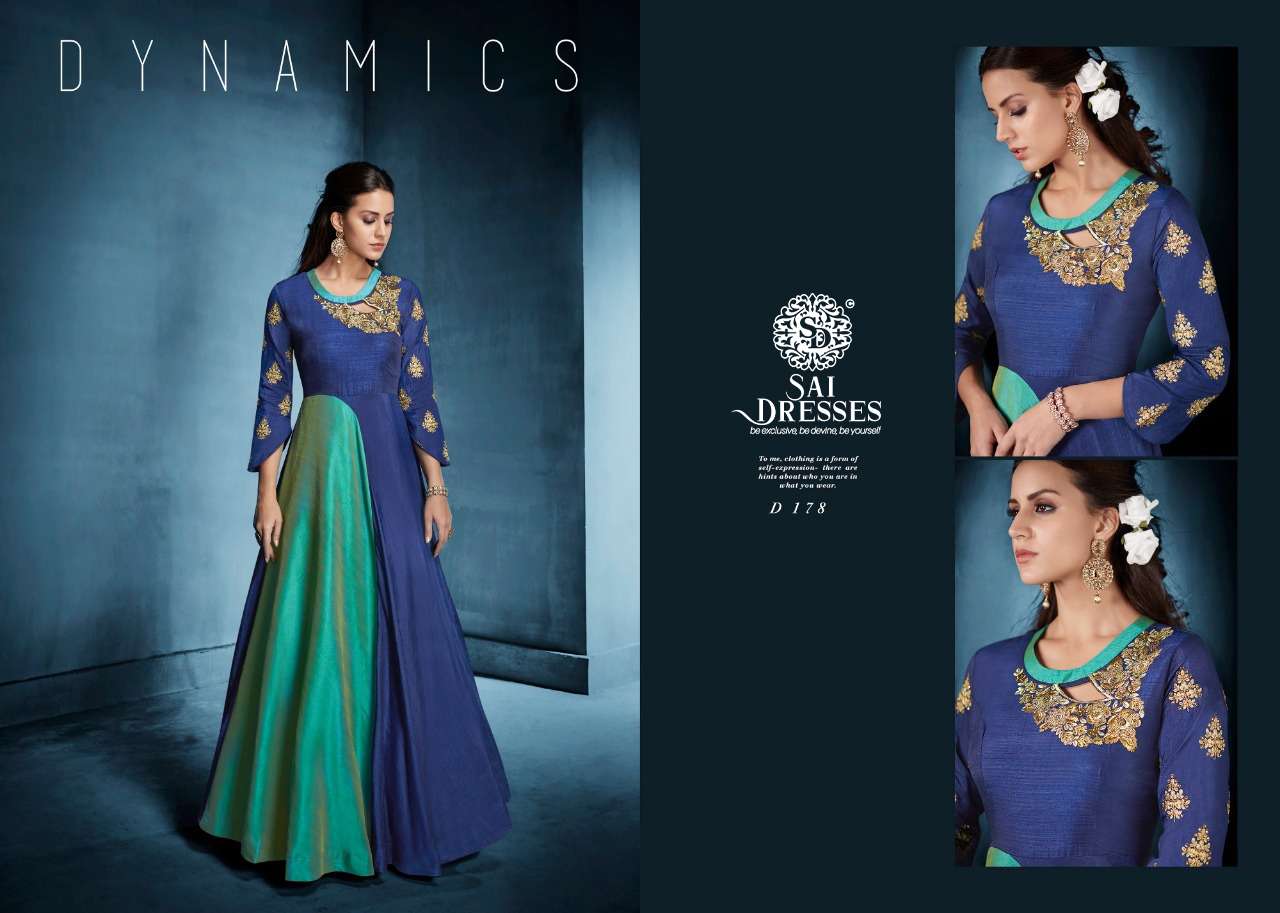 SAI DRESSES PRESENT NAVYA VOL 8 BANARSI SILK WITH HEAVY EMBROIDERY GOWN STYLE 3 PIECE COLLECTION IN WHOLESALE RATE IN SURAT