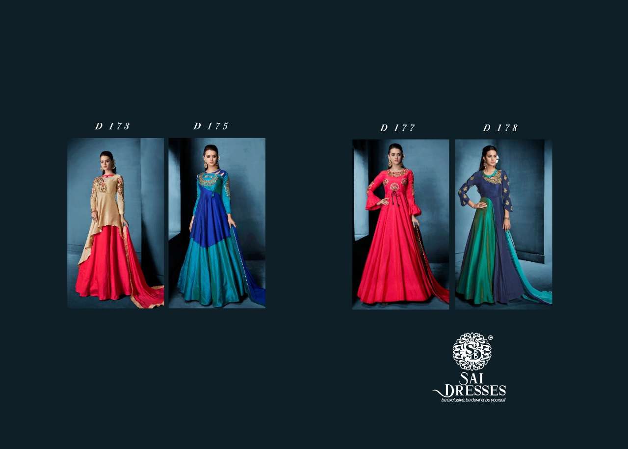 Designer Black Banarasi Silk South indian style Full Flare Long Gown F