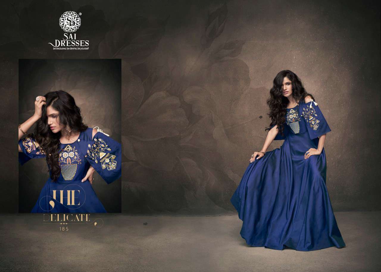 SAI DRESSES PRESENT NAVYA VOL 9 DESIGNER BEAUTIFUL SILK WITH HEAVY EMBROIDERY INNER STITCHED GOWNS IN WHOLESALE RATE IN SURAT